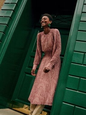 Sezane | Dresses | Sezane Midi Longsleeve Jacquard Tinsley Dress | Poshmark